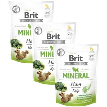 Brit care dog functional snack mineral ham puppy 3x150g