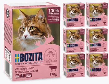 Bozita Mačacie kúsky želé s mletým hovädzím mäsom Tetrapak 6x370 g