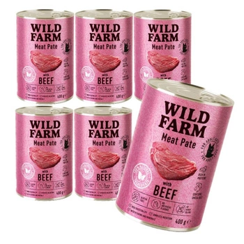 WILD FARM Pate Beef 6x400g - bezlepkové krmivo pre mačky