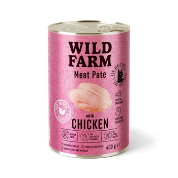 WILD FARM Pate Chicken 400g - bezlepkové krmivo pre mačky