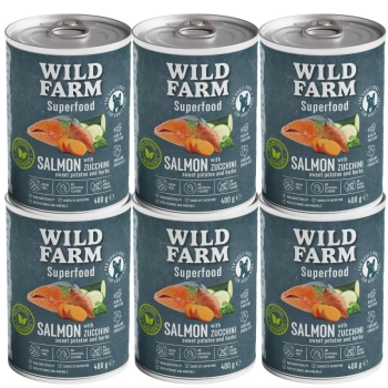Wild Farm Superfood Salmon 6x400g krmivo pre psov bez obilnín