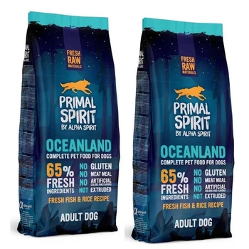 PRIMAL SPIRIT 65% Oceanland 12kg & LAB V Lososový olej pre psy a mačky 1000ml