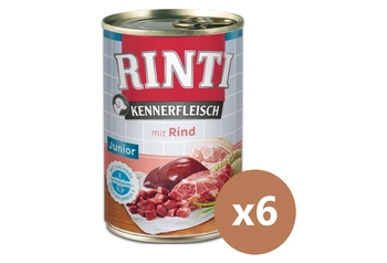 Rinti Kennerfleisch Junior Rind mokré krmivo pre psov - hovädzie mäso 6x400g