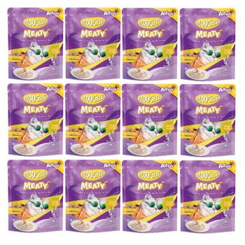 MOOCHIE Tuniak a mušle v želé 12x70g mokré krmivo pre mačky (tuniak a mušle v želé)