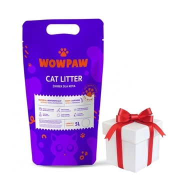 WOW PAW Bentonitová podstielka pre mačky - levanduľová 5 l + Prekvapenie pre mačku ZADARMO!
