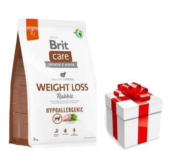 BRIT CARE Dog Hypoallergenic  Weight Loss Rabbit 3kg + prekvapenie pre vášho psa ZDARMA