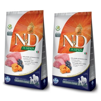 Farmina N&D Pumpkin Grain Free psie LAMB & BLUEBERRY ADULT MEDIUM & MAXI 2x12 kg