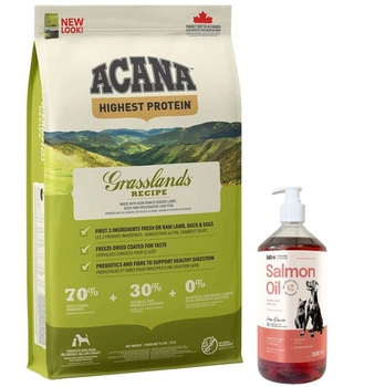 Acana Regionals Grasslands Dog 11,4kg & LAB V Lososový olej 1000ml