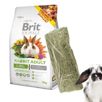 Brit Animals Rabbit Adult Complete 3 kg + Malé seno 15l ZADARMO!