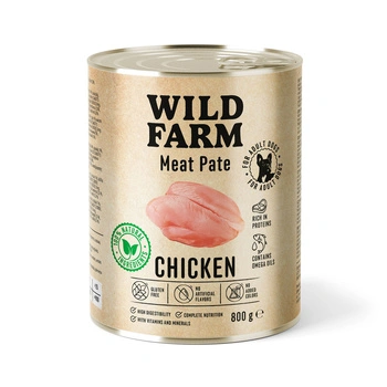 WILD FARM Paštéta z kuracieho mäsa 800g bezlepkové krmivo pre psov