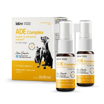 Lab-v ADE Complex – Komplex vitamínov A, D a E vo forme spreja pre psov a mačky 2 x 10 ml