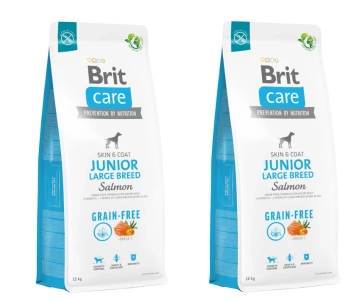 BRIT CARE Dog Grain-free Junior Large Breed Salmon 2x12kg