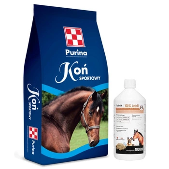 Purina športový kôň 25kg & LAB-V Leinöl ľanový olej pre kone, psy a mačky 1000ml
