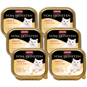 ANIMONDA Cat Vom Feinsten príchuť pre dospelé mačky: hovädzie + kuracie mäso 6x100g