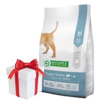 Krmivo pre šteniatka NATURES PROTECTION pre šteňatá s lososom a krilom pre všetky plemená 2 kg + Prekvapenie pre psa ZADARMO!
