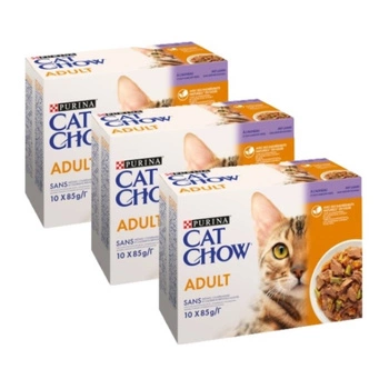 PURINA Cat Chow krmivo pre dospelé mačky s jahňacím mäsom a zelenými fazuľkami v želé 30x85g