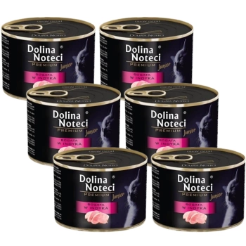 Dolina Noteci Premium Junior pre mačky s vysokým obsahom morčacieho mäsa 6x185g