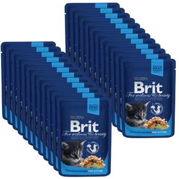 Brit cat Kitten kapsičky s kuracími kúskami v omáčke 24x100 g
