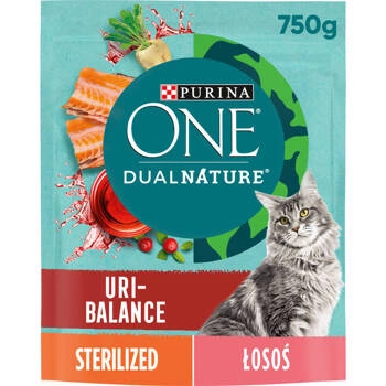 PURINA ONE® DualNature® URI-BALANCE Sterilizovaný s brusnicami, zložka č. 1 Losos