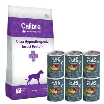 Calibra Vet Diet Dog Struvite Oxalate Management 12 kg & WILD FARM Superfood Hovädzie 6x400g krmivo pre psov bez obilnín