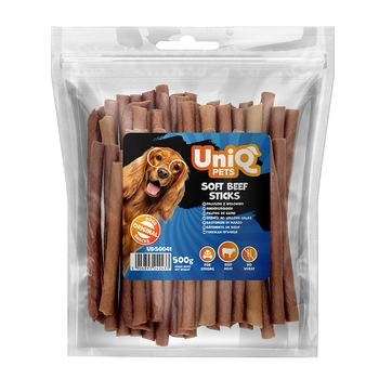 UNIQ PETS maškrty pre psov 500g Hovädzie tyčinky