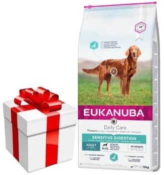 EUKANUBA Daily Care Adult Sensitive Digestion 12kg + Prekvapenie pre psa zadarmo!