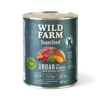 WILD FARM Superfood Diviak (Jelenina so sladkými zemiakmi, bobuľami a bylinkami) 800g krmivo pre psov bez obilnín