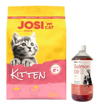 JOSERA JosiCat Kitten 10kg & LAB V Lososový olej pre psy a mačky 1000ml