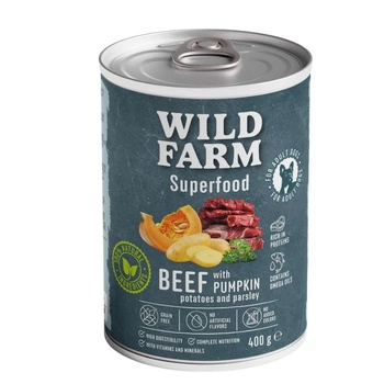 Wild Farm Superfood Beef 400g krmivo pre psov bez obilnín