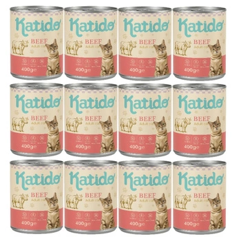 Katido mokré krmivo pre mačky s hovädzím mäsom 12x400 g