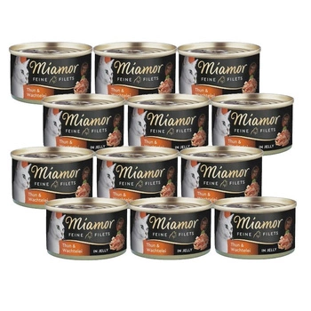 Miamor Feine Filets v želé - mokré krmivo pre mačky s tuniakom a vajcom 12x100g konzerva