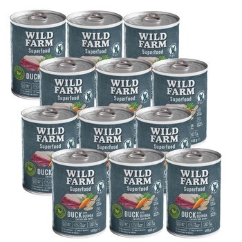 Wild Farm Superfood Duck 12x400g krmivo pre psov bez obilnín