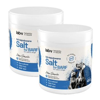 Lab-v Nejódovaná soľ – podporuje elektrolytovú rovnováhu a hydratáciu 2x400 g