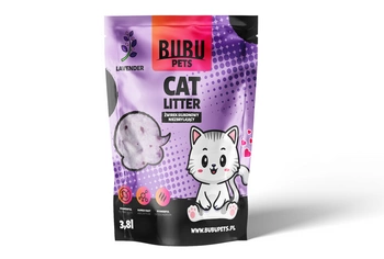 BUBU Pets Nehrudkujúca silikónová podstielka Micro levanduľová fialová 3,8l