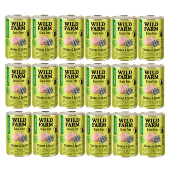 WILD FARM Prémiové bezobilné kuracie mäso a šproty 18x400 g - krmivo pre mačky bez obilnín