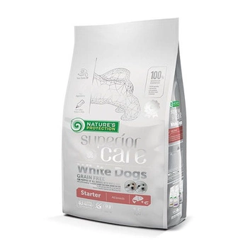 NATURES PROTECTION Superior Care White Dogs Grain Free Salmon Starter All Breeds 1,5kg