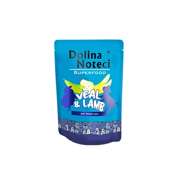 DOLINA NOTECI SUPERFOOD teľacie a jahňacie 300g x10 vlhké krmivo pre psov