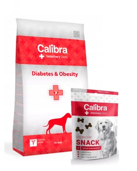 Calibra Veterinary Diets Dog Diabetes Obesity 12kg + CALIBRA Crunchy Snack Weight Management 120g