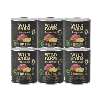 WILD FARM Monoprotein Wild Boar 6x800g hypoalergénne krmivo pre psov