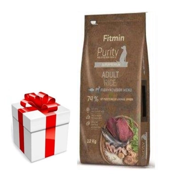 FITMIN Purity Adult Fish, Venison & rice 12kg + prekvapenie pre vášho psa ZDARMA