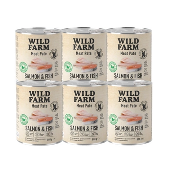 WILD FARM Pate Losos a ryba 6x800g bezlepkové krmivo pre psov