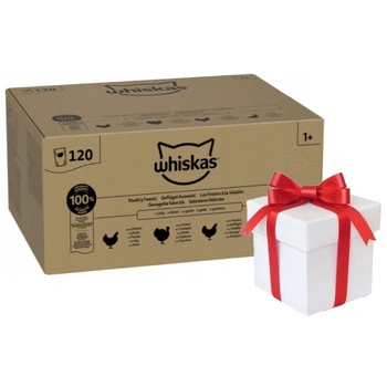 Whiskas Poultry Feast 120x85g Mokré krmivo pre dospelé mačky v želé