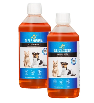 LAB V Lososový olej pre psy a mačky 2x500ml