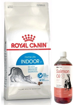 ROYAL CANIN  Indoor 27 10kg + LAB V Lososový olej pre psov a mačky 1000ml