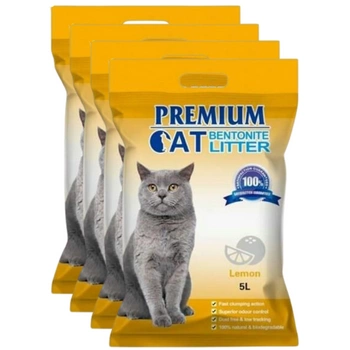 Premium Cat Clumping Bentonite Litter - Citrón pre mačky 4x5L