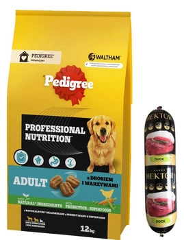 PEDIGREE® Adult Professional Nutrition 12kg s hydinou a zeleninou - suché kompletné krmivo pre dospelé psy veľkých a stredných plemien + Prémiová tyčinka na krmivo pre psov Hektor 900g ZDARMA