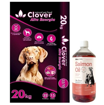 Forzecan Energy 51% mäsa bez GMO 20kg & LAB V Lososový olej pre psov a mačky 1000ml