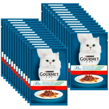 Purina Gourmet Perle Mini filety krmiva pre mačky v omáčke s hovädzím mäsom a mrkvou 26x85g
