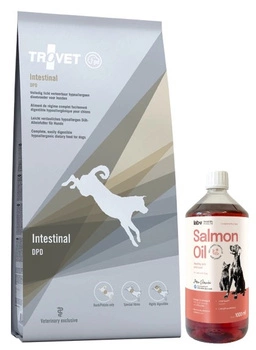 Trovet DPD Intestinal - Duck & Potato 10kg & LAB V Lososový olej pre psov a mačky 1000ml