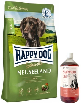 Happy Dog Supreme Sensible New Zeland 12,5kg & LAB V Lososový olej pre psov a mačky 1000ml